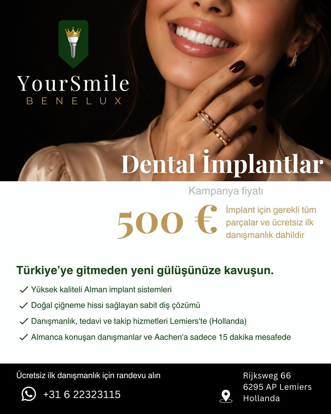 Instagram Post Türkçe: Dental implantlar 500 Euro