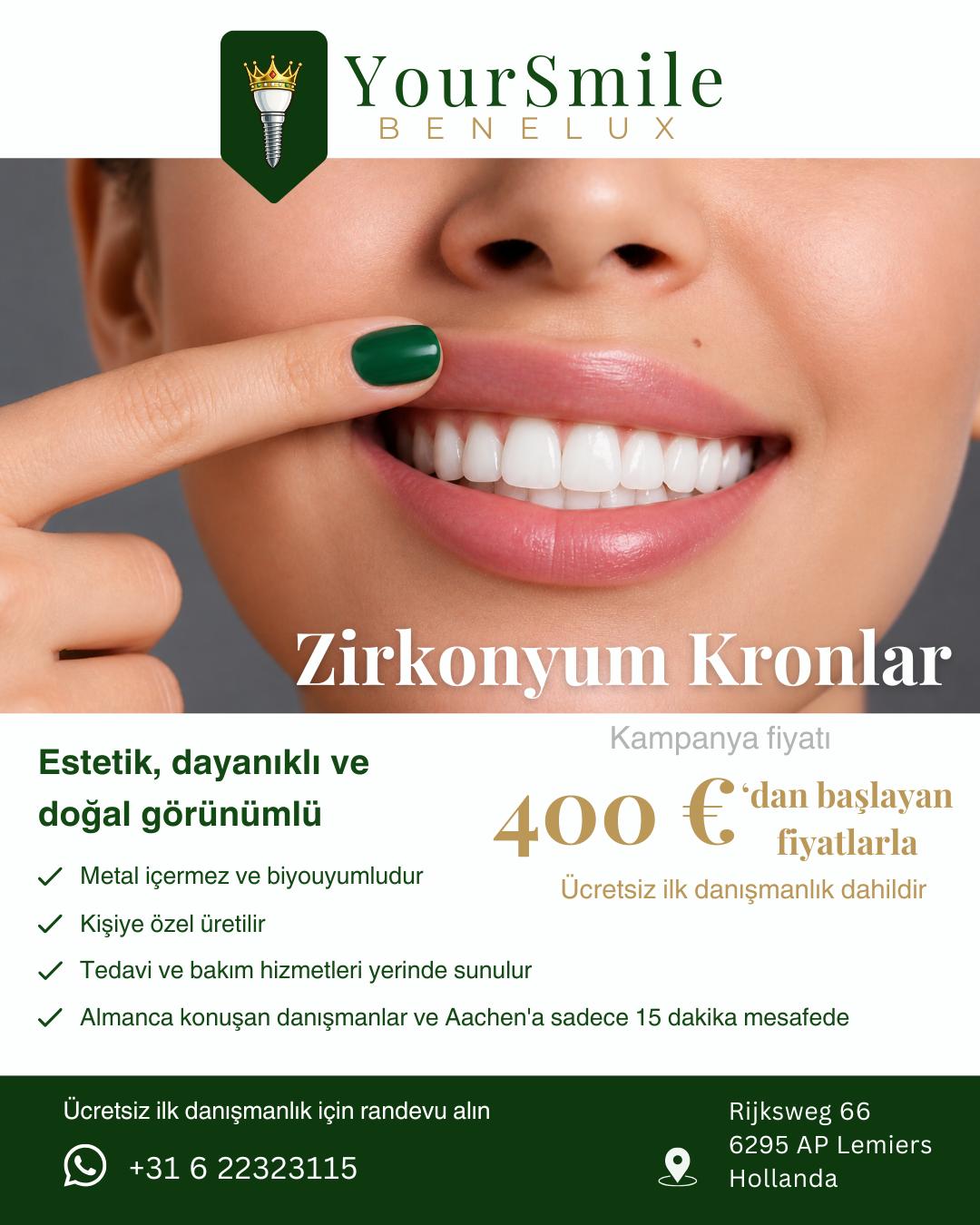 Instagram Post Türkçe: Zirkonyum kronlar 400 Euro